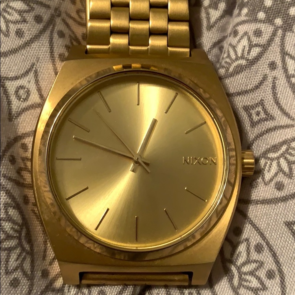 Unisex Gold Nixon Time Teller Watch